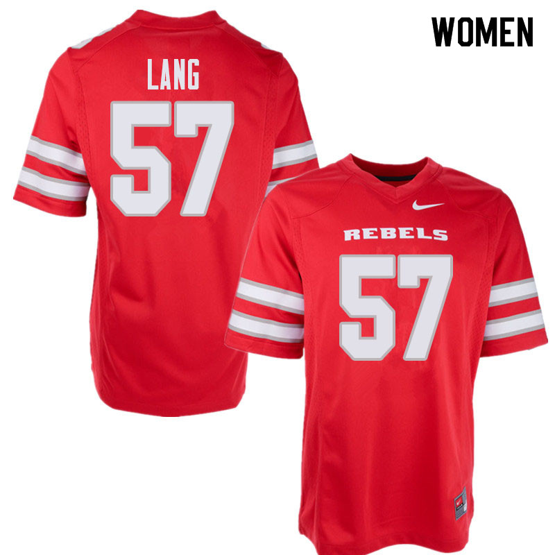 Women's UNLV Rebels #57 Joe Lang College Football Jerseys Sale-Red - Click Image to Close
